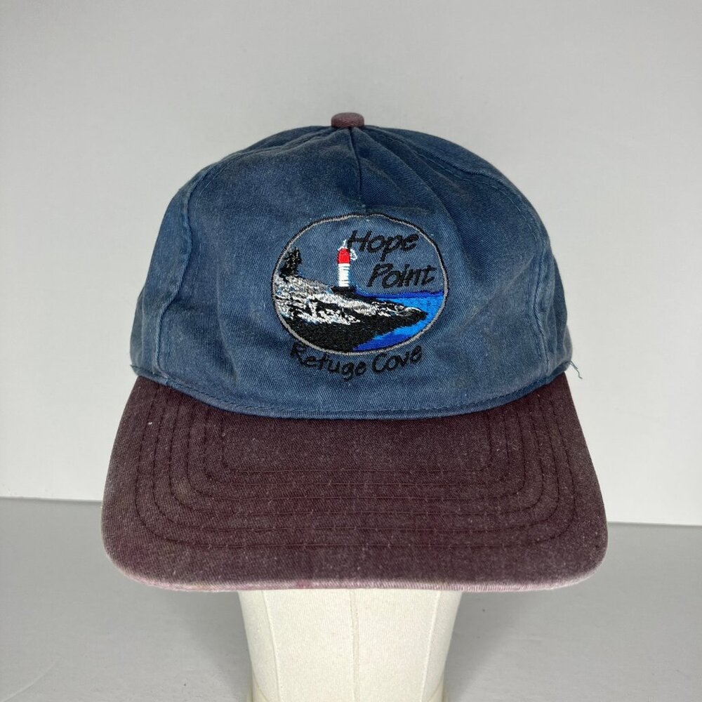 Hope Point Refuge Cove Hat Men's Adjustable Blue Burgundy Faded Distressed